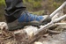 Stiff shoe on uneven surface
