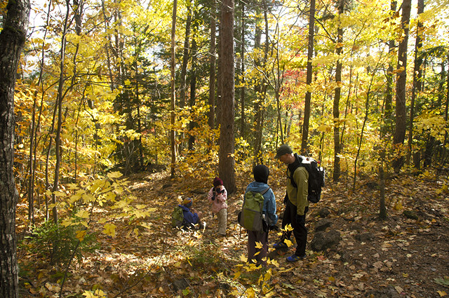 Fall day hiking in Maine