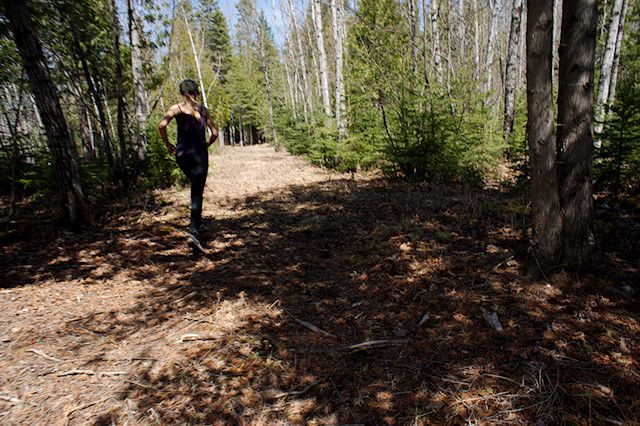 trail running along path